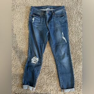 Articles Of Society Dark Blue Distressed Boyfriend Jeans